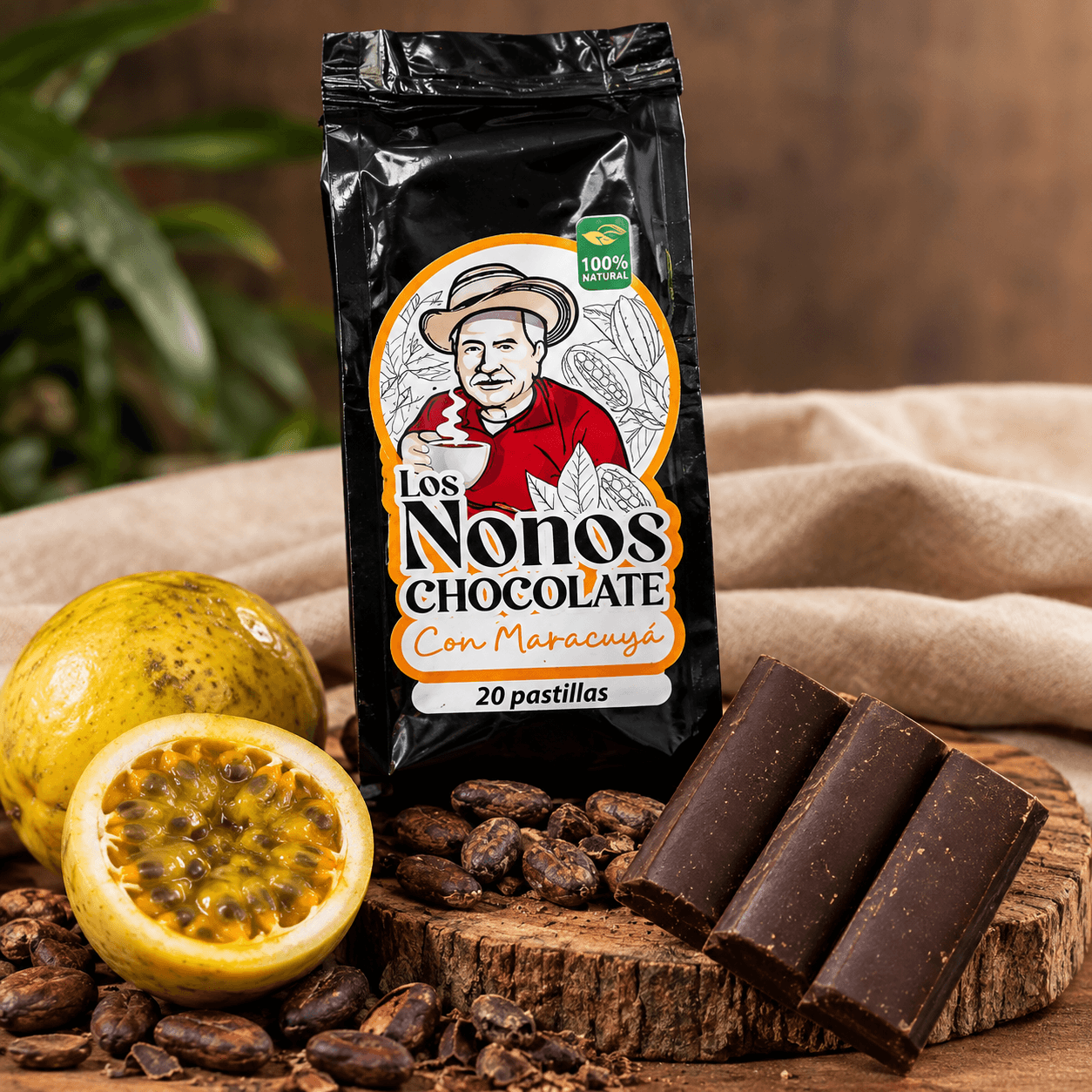 Pastilla 400g Maracuyá y Panela Chocolate Los Nonos